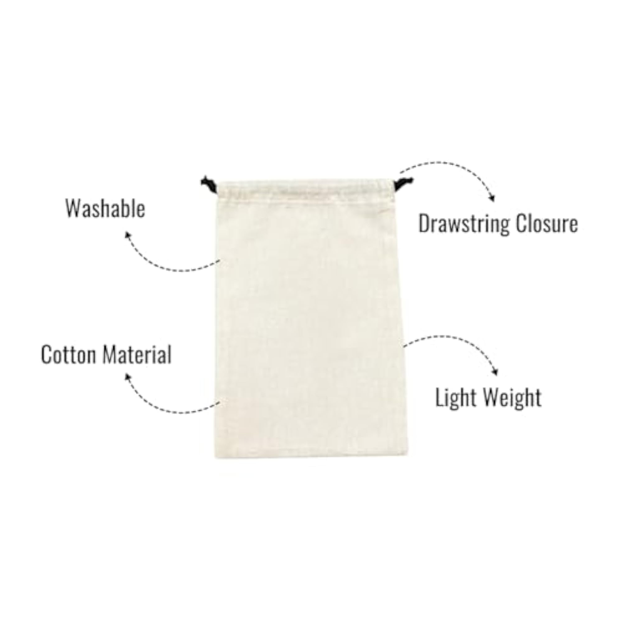 100 pcs Premium Reusable Cotton Drawstring Bags for Gifting